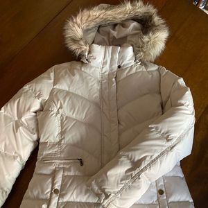 Larry Levine Down Puffer Jacket w\Hood- White Sz M